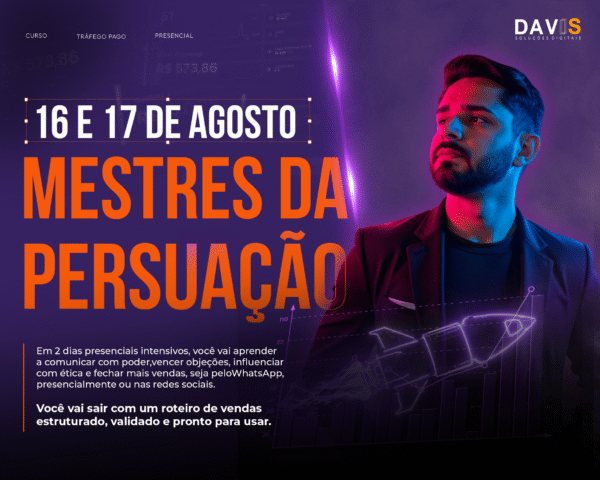 27 E 28 DE SETEMBRO - MESTRES DA PERSUASÃO: VENDAS E PNL PARA FECHAR NEGÓCIOS - 20H