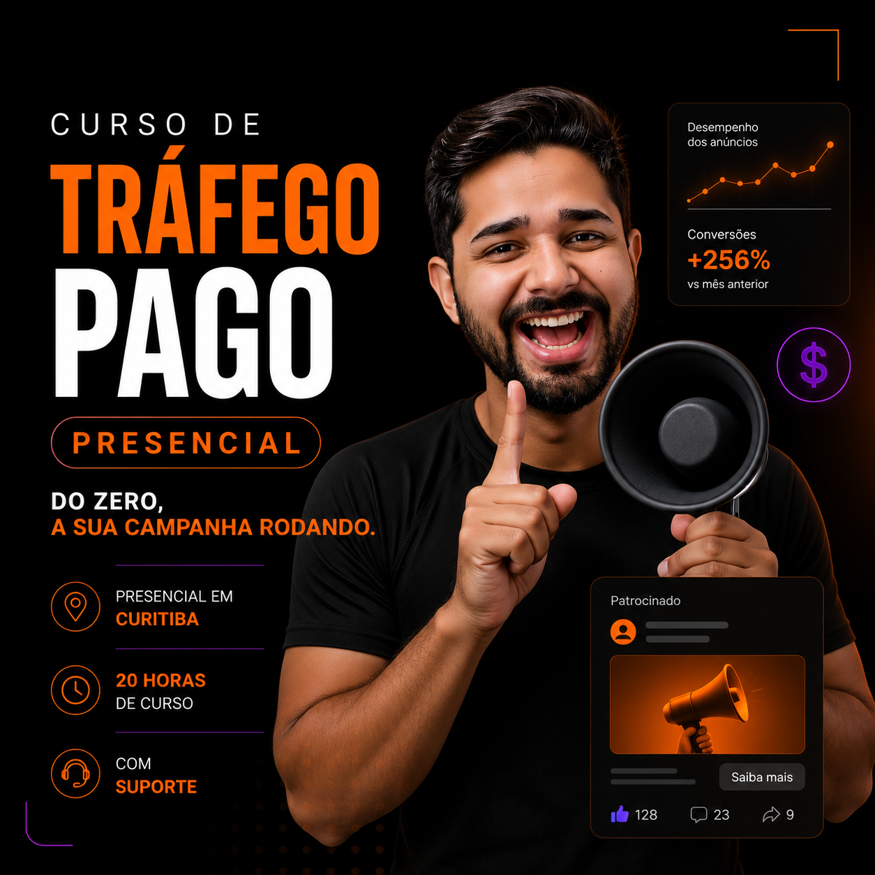 Curso de Tráfego Pago Presencial em Curitiba – Aprenda Meta Ads e Google Ads na Prática – ADS START – 20H